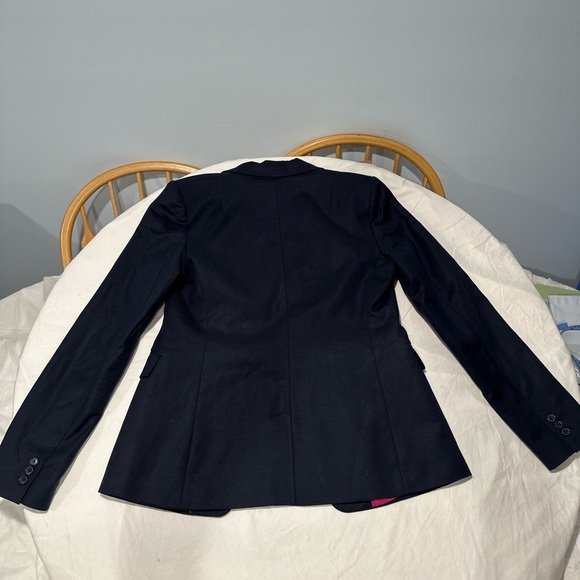 Banana Republic Women’s Tailored Blazer Jacket Size 10 Black Pink Striped Lining - Picture 4 of 7